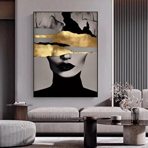 Altın Kadın Kanvas Tablosu, Moda Ve Kadın Portresi Duvar Sanatı