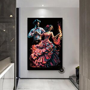 Flamenko Dansçısı Duvar Sanatı; İspanyol Tarzı Dekor; Çift Flamenko Dansı Tablosu