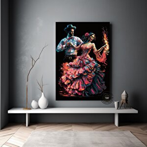 Flamenko Dansçısı Duvar Sanatı; İspanyol Tarzı Dekor; Çift Flamenko Dansı Tablosu