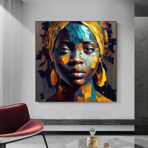 Renkli Afrikalı Kadın Kanvas Sanatı, Afrikalı Amerikalı Sanatı, Modern Sanat Baskısı, Moda Dekor