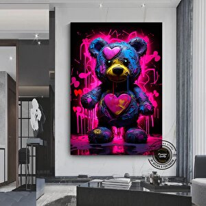 Teddy Ayı Duvar Sanatı; Graffiti Stil; Sokak Sanatı 60x90 cm