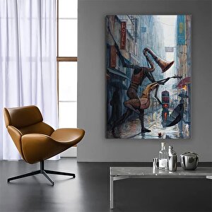 Büyük Dans Eden Tablo; Çift Duvar Sanatı; Dansçılar; Parti Hediyesi; Çok Renkli Kanvas 20x30 cm