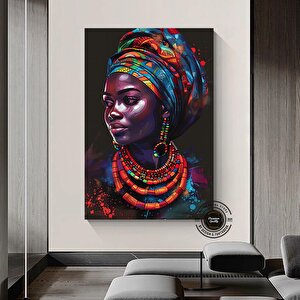 Siyah Kadın Sanatı; Modern Moda Tablo 90x180 cm