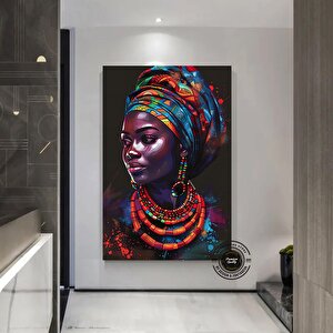 Siyah Kadın Sanatı; Modern Moda Tablo 90x180 cm