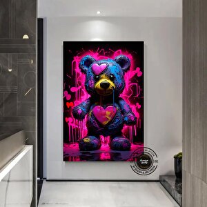 Teddy Ayı Duvar Sanatı; Graffiti Stil; Sokak Sanatı 40x60 cm