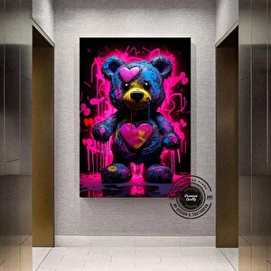 Teddy Ayı Duvar Sanatı; Graffiti Stil; Sokak Sanatı 40x60 cm
