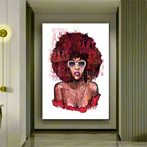 Afrikalı Kadın Çizimleri; Dekoratif Graffiti Baskı