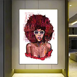 Afrikalı Kadın Çizimleri; Dekoratif Graffiti Baskı 70x100 cm