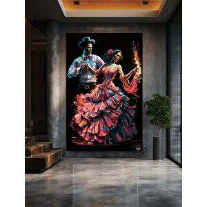 Flamenko Dansçısı Duvar Sanatı; İspanyol Tarzı Dekor; Çift Flamenko Dansı Tablosu