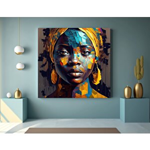 Renkli Afrikalı Kadın Kanvas Sanatı, Afrikalı Amerikalı Sanatı, Modern Sanat Baskısı, Moda Dekor