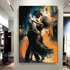 Büyük Kanvas Ev Dekoru, Dans Eden Çift Tablosu, Müzik Odası Sanatı, Tango Temalı Kanvas 50x70 cm