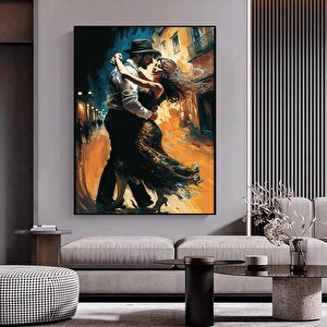 Büyük Kanvas Ev Dekoru, Dans Eden Çift Tablosu, Müzik Odası Sanatı, Tango Temalı Kanvas