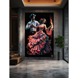 Flamenko Dansçısı Duvar Sanatı; İspanyol Tarzı Dekor; Çift Flamenko Dansı Tablosu