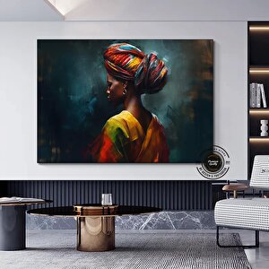 Renkli Afrikalı Kadın Kanvas Sanatı; Afrikalı Amerikalı Sanatı; Modern Sanat Baskısı; Moda Dekor; Af 120x180 cm