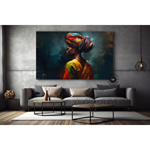 Renkli Afrikalı Kadın Kanvas Sanatı; Afrikalı Amerikalı Sanatı; Modern Sanat Baskısı; Moda Dekor; Af