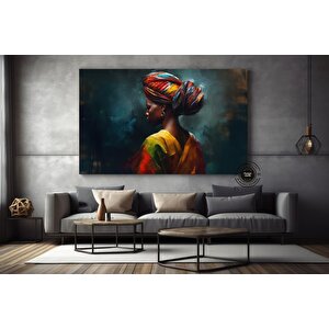 Renkli Afrikalı Kadın Kanvas Sanatı; Afrikalı Amerikalı Sanatı; Modern Sanat Baskısı; Moda Dekor; Af