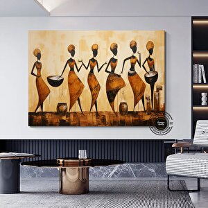 Afro-amerikan Kültürü Duvar Sanatı, Afrika Kültürü Duvar Dekoru, Yerel Kadınlar Duvar Sanatı 90x180 cm