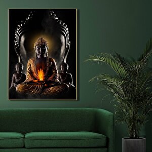 Guatemala Buda Tapınağı Siyah Buda Heykeli Kanvas Baskısı; Ev Dekoru; Nazar Boncuğu; Asmaya Hazır