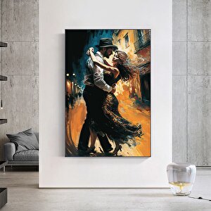 Büyük Kanvas Ev Dekoru, Dans Eden Çift Tablosu, Müzik Odası Sanatı, Tango Temalı Kanvas