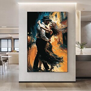 Büyük Kanvas Ev Dekoru, Dans Eden Çift Tablosu, Müzik Odası Sanatı, Tango Temalı Kanvas