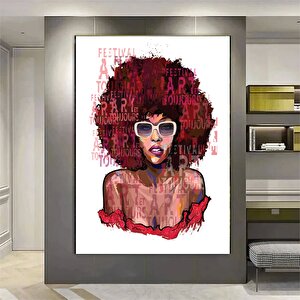 Afrikalı Kadın Çizimleri; Dekoratif Graffiti Baskı 30x40 cm