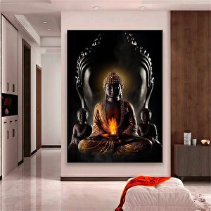 Guatemala Buda Tapınağı Siyah Buda Heykeli Kanvas Baskısı; Ev Dekoru; Nazar Boncuğu; Asmaya Hazır 80x120 cm