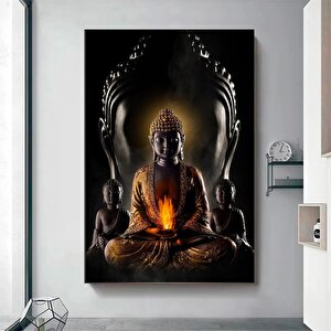 Guatemala Buda Tapınağı Siyah Buda Heykeli Kanvas Baskısı; Ev Dekoru; Nazar Boncuğu; Asmaya Hazır 80x120 cm