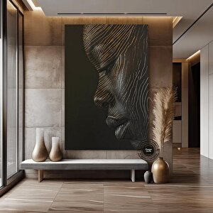 Siyah Kadın Portresi Afrikalı Sanat Kanvası, Renkli Soyut Kadın Baskısı, Büyük Boy Ev Dekoru 120x150 cm