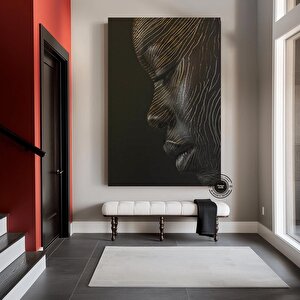 Siyah Kadın Portresi Afrikalı Sanat Kanvası, Renkli Soyut Kadın Baskısı, Büyük Boy Ev Dekoru 80x150 cm