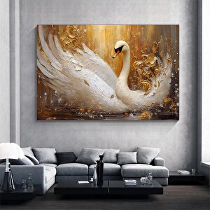 Beyaz Muhteşem Kuğu Tablosu, Modern Kuğu Duvar Dekoru, Ev Kanvası
