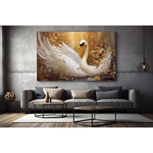 Beyaz Muhteşem Kuğu Tablosu, Modern Kuğu Duvar Dekoru, Ev Kanvası