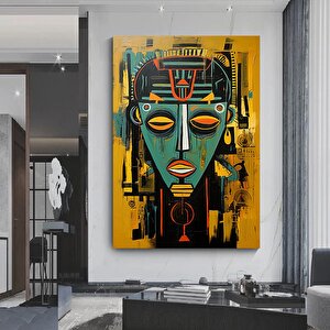 Afrika Duvar Sembolleri; Afrika Kanvas Tablo; Afrika Kültürü Ev Dekoru; Lüks Afrika Duvar Sanatı; Mo 100x200 cm