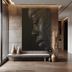 Siyah Kadın Portresi Afrikalı Sanat Kanvası, Renkli Soyut Kadın Baskısı, Büyük Boy Ev Dekoru 70x150 cm