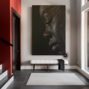 Siyah Kadın Portresi Afrikalı Sanat Kanvası, Renkli Soyut Kadın Baskısı, Büyük Boy Ev Dekoru 60x120 cm