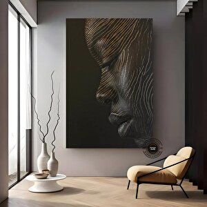 Siyah Kadın Portresi Afrikalı Sanat Kanvası, Renkli Soyut Kadın Baskısı, Büyük Boy Ev Dekoru
