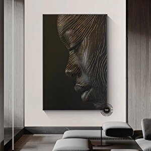 Siyah Kadın Portresi Afrikalı Sanat Kanvası, Renkli Soyut Kadın Baskısı, Büyük Boy Ev Dekoru 90x180 cm