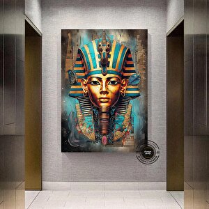 Tutankhamun Soyut Kanvas Baskı; Firavun Teması; Mısır Dekoru; Antik Mısır Sanatı; Dijital Baskı; Ev 120x180 cm