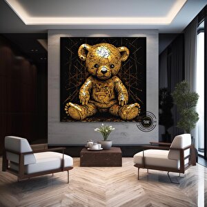 Teddy Ayı Duvar Sanatı; Graffiti Stil; Sokak Sanatı 50x50 cm