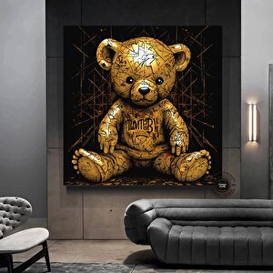 Teddy Ayı Duvar Sanatı; Graffiti Stil; Sokak Sanatı 50x50 cm