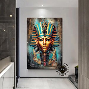Tutankhamun Soyut Kanvas Baskı; Firavun Teması; Mısır Dekoru; Antik Mısır Sanatı; Dijital Baskı; Ev 100x150 cm