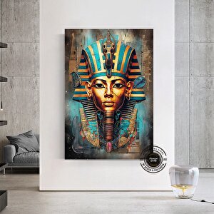Tutankhamun Soyut Kanvas Baskı; Firavun Teması; Mısır Dekoru; Antik Mısır Sanatı; Dijital Baskı; Ev