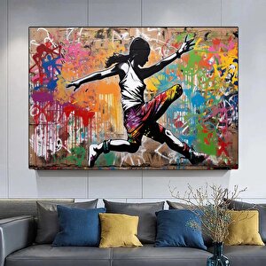Urban Stil Kanvas | Banksy Stili Kanvas Sanatı | Sokak Graffiti Sanatı Baskısı | Modern Ev Dekor | B
