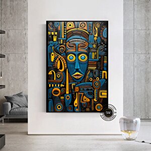 Afrika Duvar Sembolleri | Afrika Kanvas Tablo | Kültürel Ev Dekoru | Lüks Sanat | Hediye