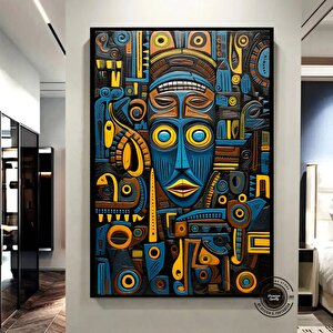 Afrika Duvar Sembolleri | Afrika Kanvas Tablo | Kültürel Ev Dekoru | Lüks Sanat | Hediye