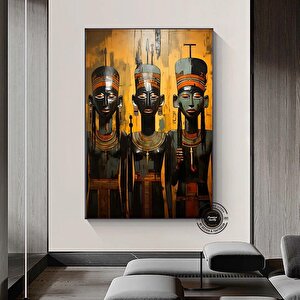 Firavunlar Ve Kraliyet Mahkemesi Antik Mısır Kanvası; Sembolik Sanat 80x160 cm