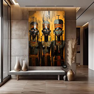 Firavunlar Ve Kraliyet Mahkemesi Antik Mısır Kanvası; Sembolik Sanat 80x160 cm