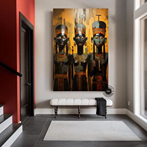 Firavunlar Ve Kraliyet Mahkemesi Antik Mısır Kanvası; Sembolik Sanat 80x160 cm