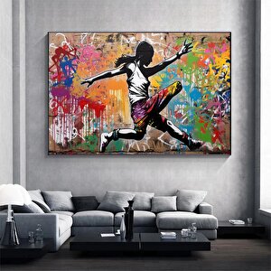 Urban Stil Kanvas | Banksy Stili Kanvas Sanatı | Sokak Graffiti Sanatı Baskısı | Modern Ev Dekor | B 80x160 cm