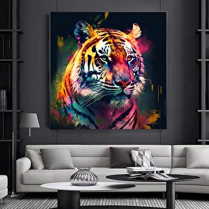 Kaplan Kanvas Tablo, Kaplan Hayvan Baskısı, Ev Dekoru, Hayvan Sanatı 70x70 cm