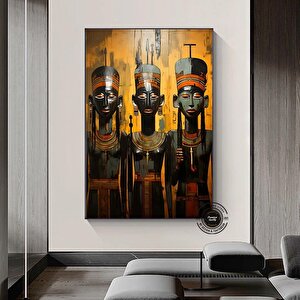 Firavunlar Ve Kraliyet Mahkemesi Antik Mısır Kanvası; Sembolik Sanat 90x150 cm